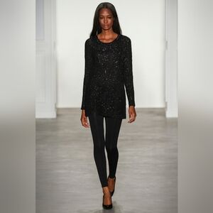 Womensnew And Never Worn Black Sequin T- Shirt Dress